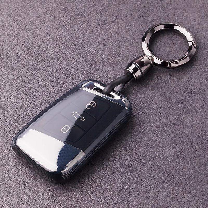 Key Holder Case For Skoda Kodiaq Karoq Octavia Fabia Seat Ateca TPU For VW Passat B8 Polo Tiguan Taos Accessories Key Caps