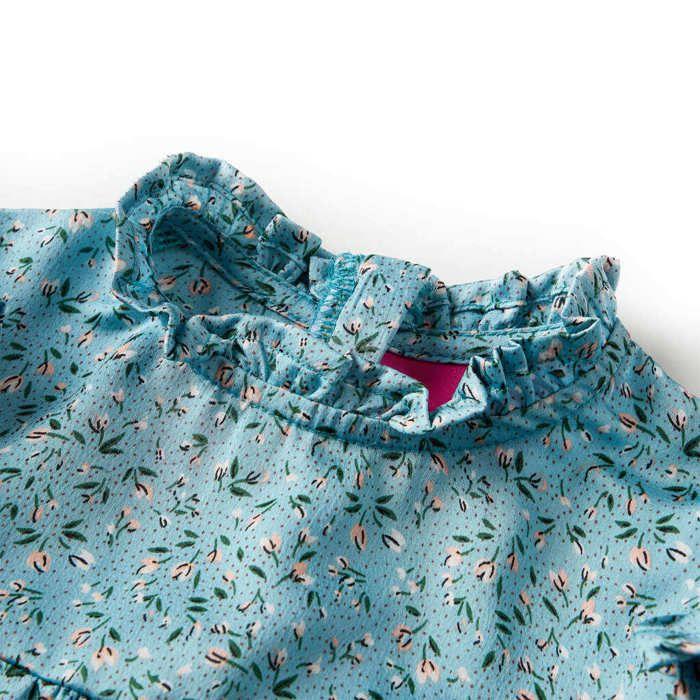 Robe fille - vidaXL - Modèle sans manches - Couleur bleu - Taille 116 - Imprimé glaces et cerises