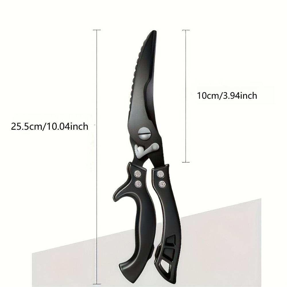 Heavy-Duty Stainless Steel Bone-Cutting Shears with Sharp Serrated Edges & Ergonomic Handle - Large Kitchen Shears for Poultry