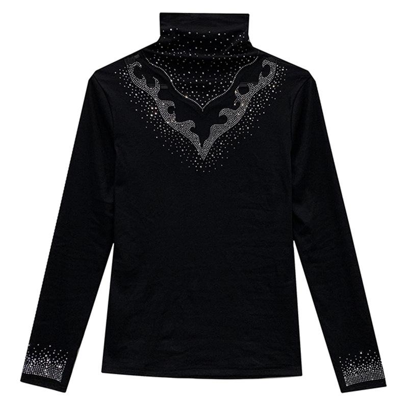 New Winter High Neck Hollow T-shirt Fashionable Slim Fit and Slim Base Shirt for Women