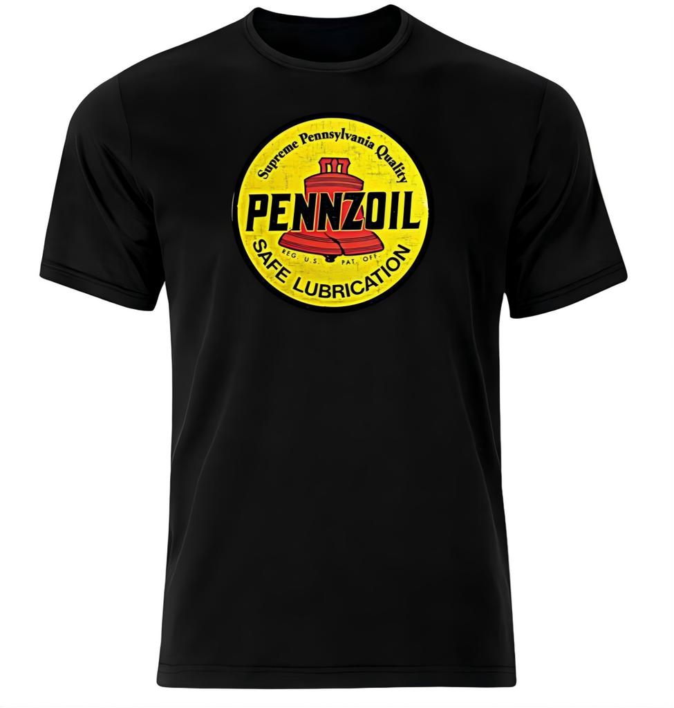 Vintage Pennzoil Safe Lubrication Logo Black T-Shirt.png