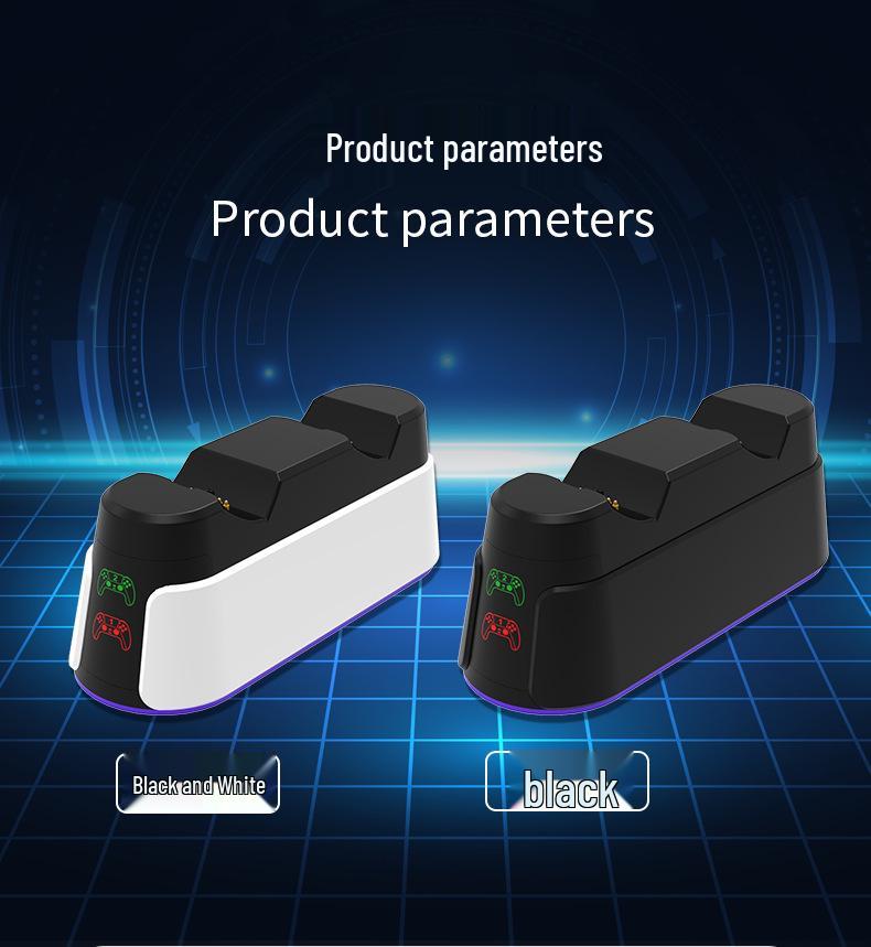 PS5 Dual Controller Fast Charging Dock with RGB Lights