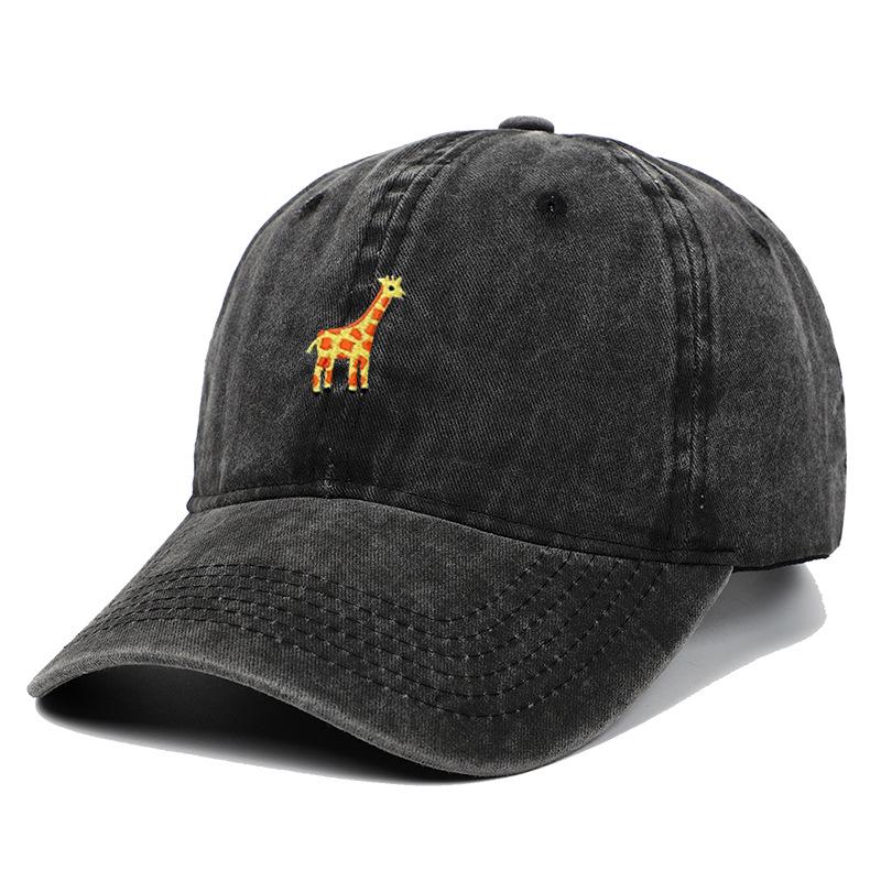 Cappellino da Baseball Ricamato con Giraffa Cartone Animato - Unisex Regolabile Estivo Hip Hop