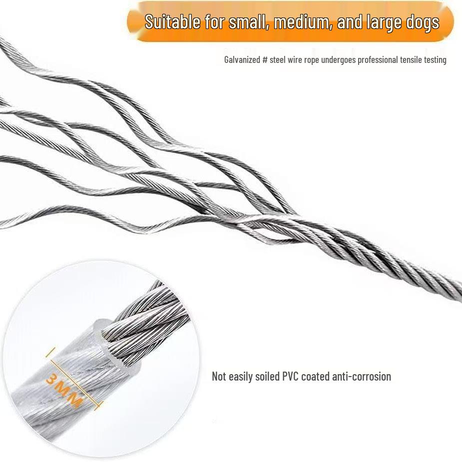 Heavy-Duty Steel Wire Dog Leash Extension, 3m & 6m – Durable, Bite-Resistant Chain for Large Dogs