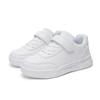28-39 Children's Plus Size Fashionable Leather Surface White Shoes Casual Sports Shoes Velcro Skate Shoes