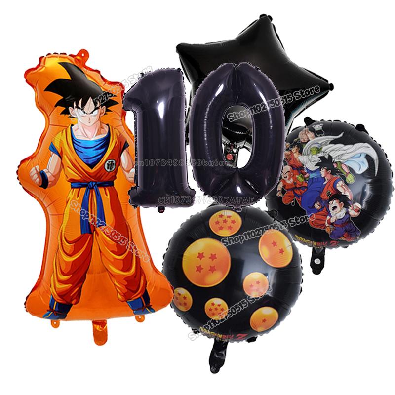 Anime Son Goku Kinderverjaardag Decoratie Dragon Ball Nummer Ballonnen Set Jongen Meisje Feestartikel Cartoon Babyborrel Verjaardagsdecor