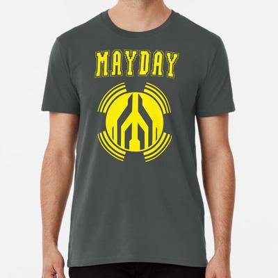 T-shirt classica gialla con logo mayday dalla taglia S alla 5XL Made in AU/USA