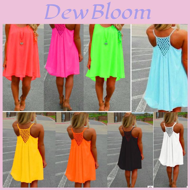 Copricostume Bikini Elegante Estivo da Spiaggia da Donna Costume da Bagno Boho Abito Svasato da Sole