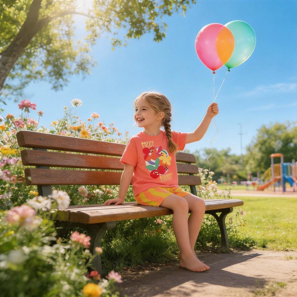 Girls Summer Cotton Cartoon Twopiece Outfit For Casual Play And Daily Wear