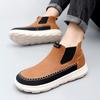 Men's High-top Leather Shoes Slip On Casual Sneakers Driving Shoes Men's Loafers