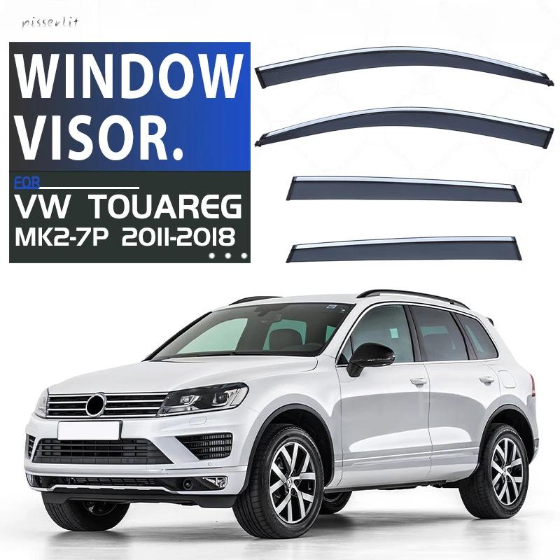 Rainwear Window Sun Visor Sun Rain Smoke For VW Touareg MK1 MK2 MK3 Window Visor Accessories Chrome Trim Bright Strip Shelters