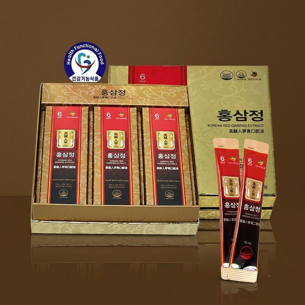 Chuseok Health Gift 6-Year-Old Korean Red Ginseng Extract Sticks 30 Packs Holiday Gift Set Bulk Order Return Gift Shopping 1 pcs 10ml