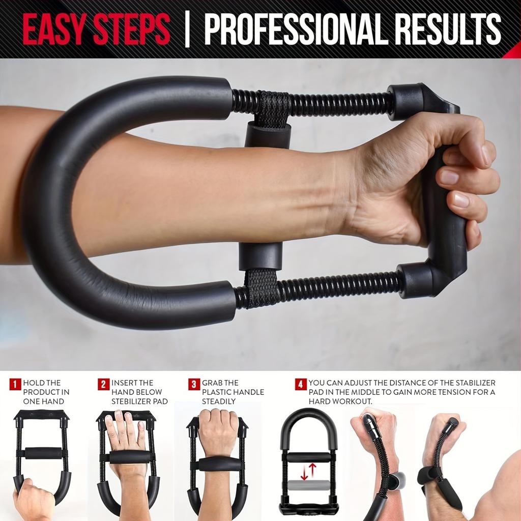 Adjustable Resistance Grip Strengthener with Wrist & Forearm Exerciser - Stainless Steel Spring, EVA Foam Handle, Durable Carbon Steel Spring