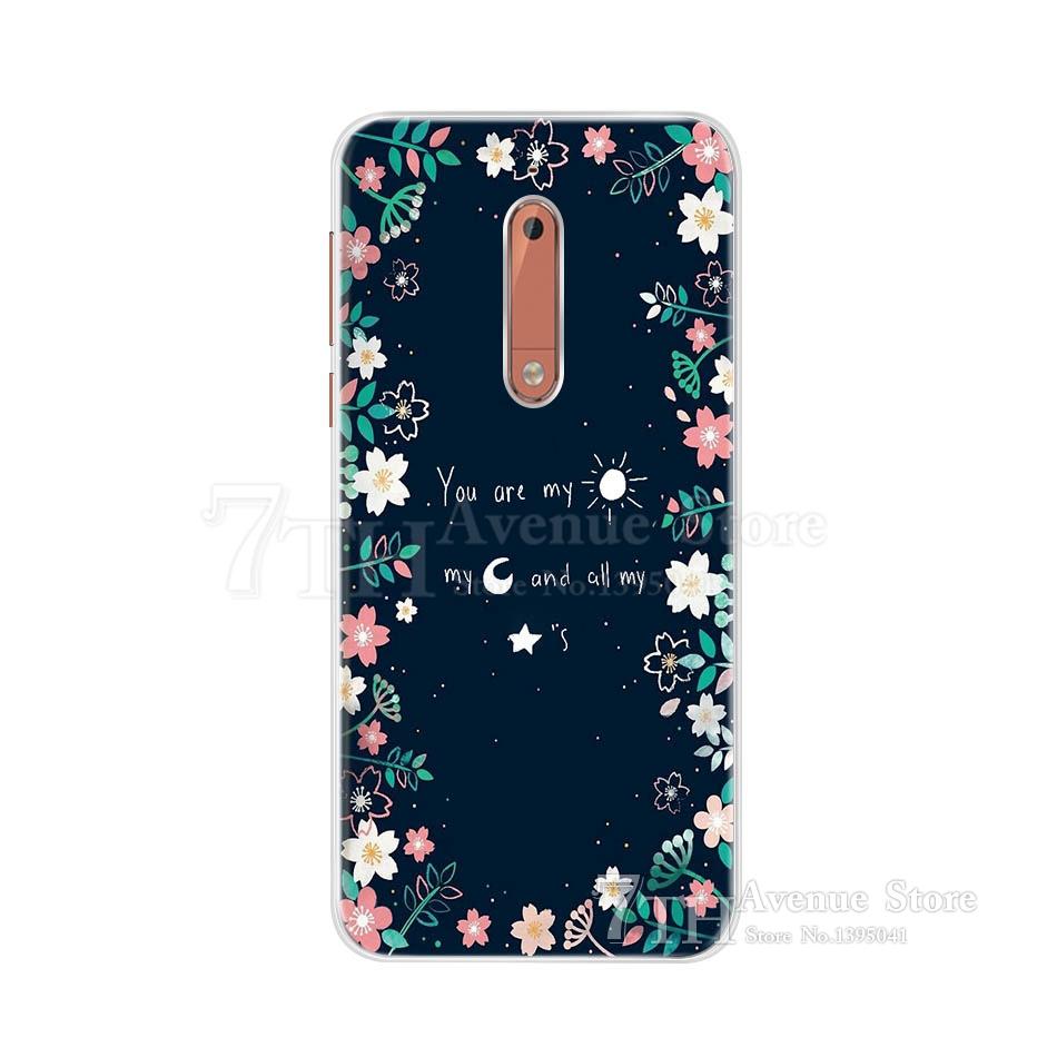 For Nokia 5 Case 5.2" Cartoon Soft Silicone TPU Phone Case For Nokia 5 Nokia5 Global Dual TA-1024 TA-1053 TA-1044 Back Cover