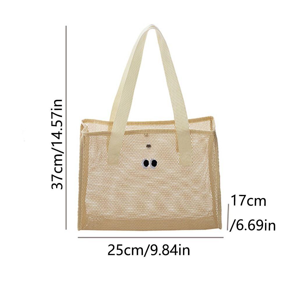 Foldable Big Eyes Beach Mesh Bag Large Capacity Travel Toiletries Organizer  Summer