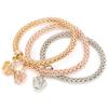 3pcs Popcorn Bracelets Alloy Elastic Charm Bracelets 3 Colors Couple Bracelet Set