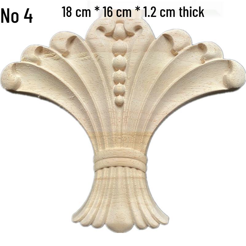 Europäische Massivholz-Schnitzerei-Applikation: Dekorative Blumen Schleife für Wände & Möbel