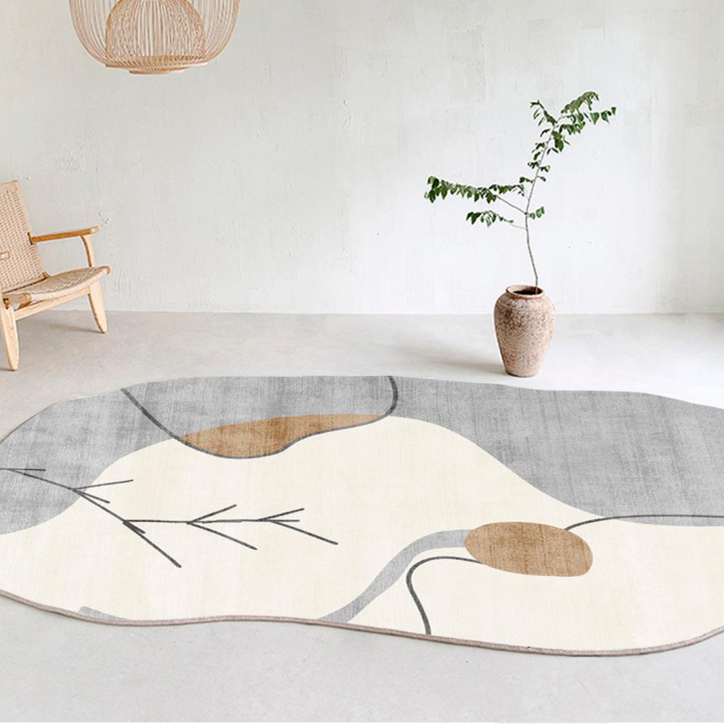Shaped Irregular Plush Carpet Large Area Bedroom Decor Bedside Rug Nordic Style Carpets for Living Room Thick Washable Floor Mat