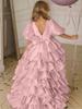 Girls' 2026 Spaghetti Strap Puffy Princess Dress - Sweet Short-Front Long-Back Formal Style