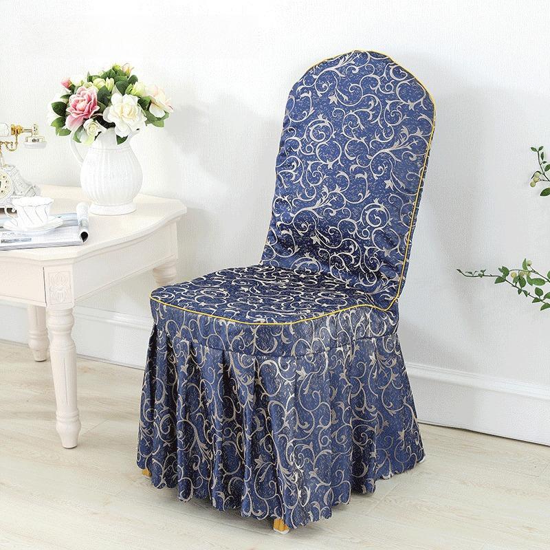 Printed Chair Cover Elastic Spandex Universal Wedding Chair Cover Hotel Catering Party Specific Skirt Style Cushion Anti Slip Protective Covers