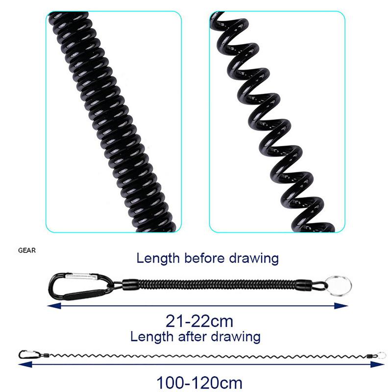 5pcs Outdoor Anti-lost Keychain Rope Fishing Rod Protective Lanyard Telescopic Anti-lost Key Ring