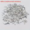 18/48Pcs/Lot  Zinc Alloy Antique Silvery Star Moon Pendant Personality DIY Earrings Pendant for Hand Chain Necklace Mardi Gras Day Ramadan