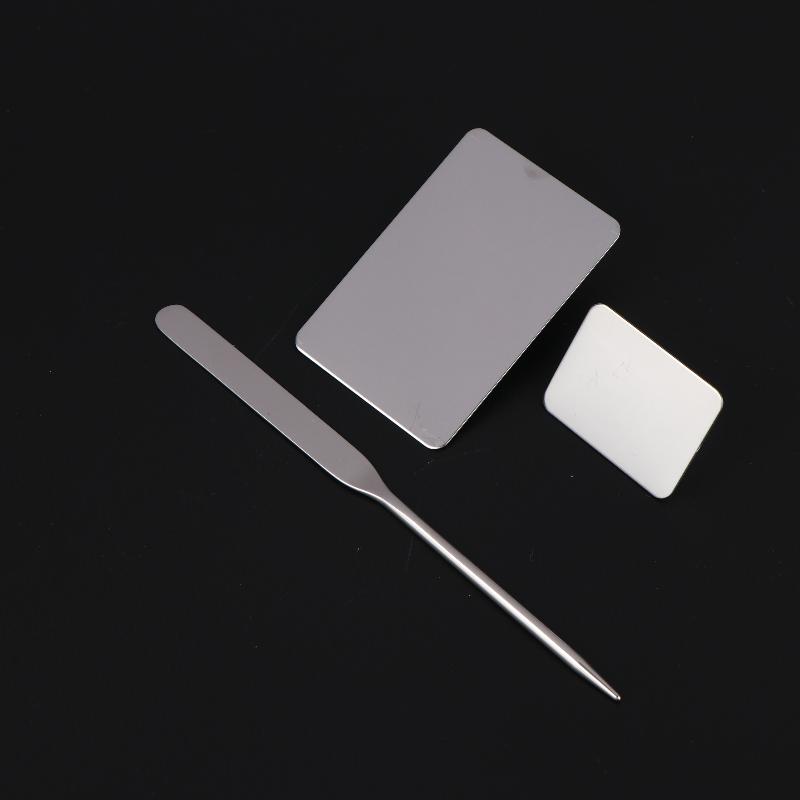 Premium Stainless Steel Makeup Palette 2Pcs Set with Rod Smooth Surface for Personal Daily Cosmetic Mixing