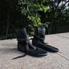 Cowhide Version Niche Minimalist and Comfortable Leather Boots Martin Boots Women's Retro Old Round Head Bow Wrap with Short Boots