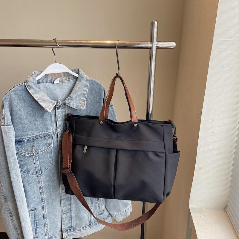 

Модная женская сумка большой вместимости, сумка-тоут, наплечная сумка, нейлоновая простая сумка-тоут, сумка кроссбоди, сумка для ноутбука для поездок на работу чёрный