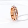 Live Hot Style Rotatable Zircon Titanium Ring with 18k Rose Gold Plating