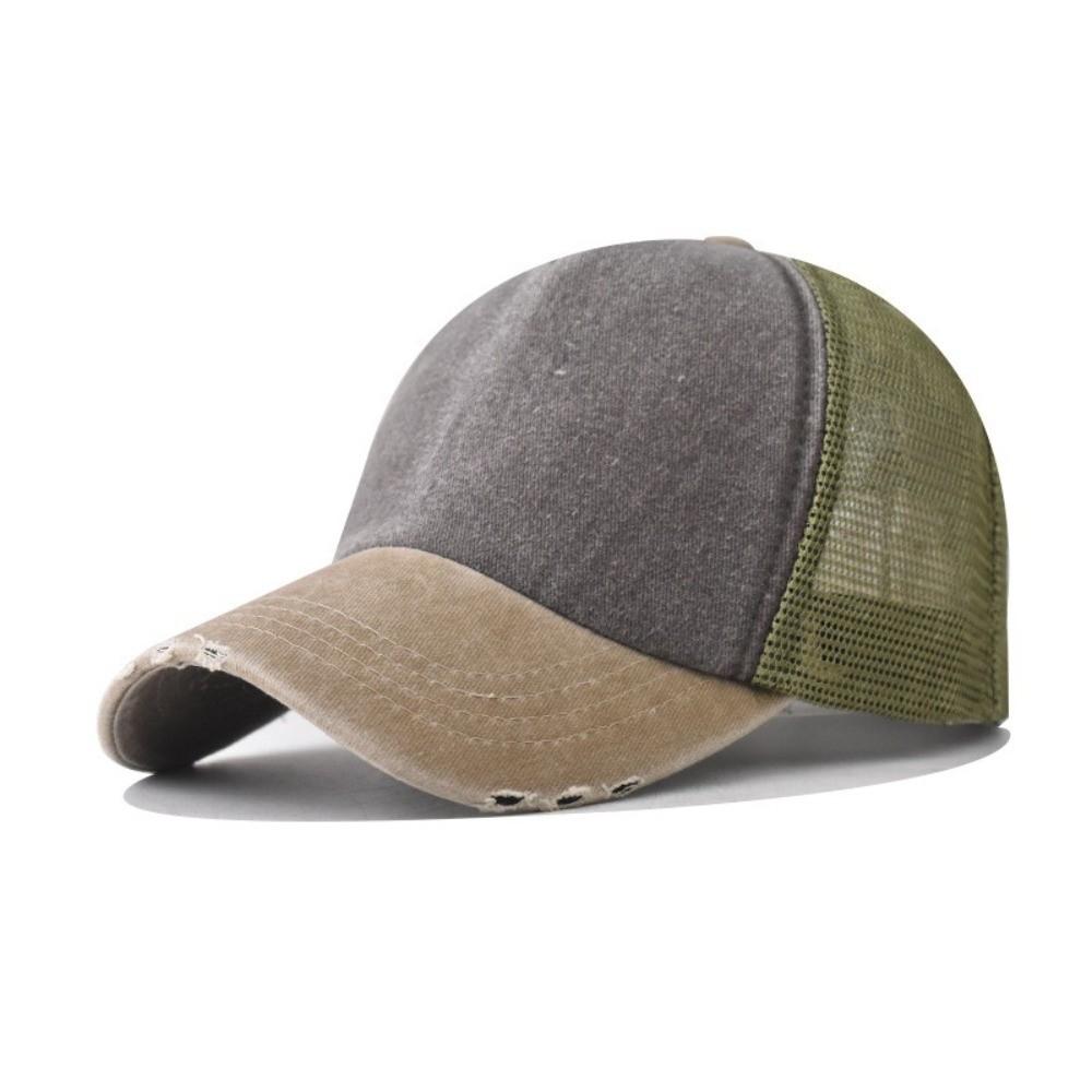 Breathable Baseball Cap Washed Cotton Snapback Hat Summer Mesh Sun Hat
