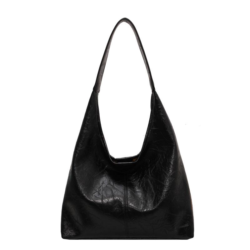 Soft PU Leather Shoulder Bag for Women Wedding Totes All-match Commuter Underarm Bag Fashion Large Capacity Handbag