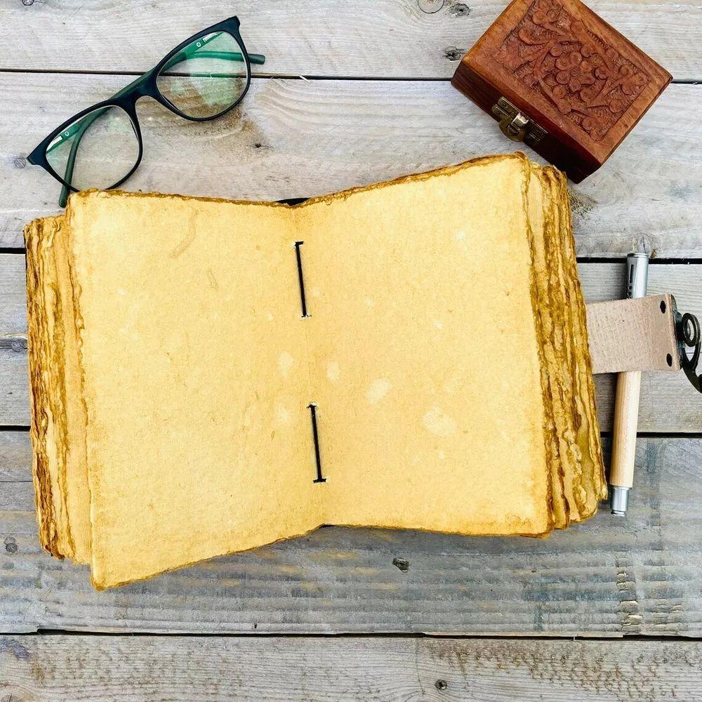 Set Of 3 leather journal, Vintage Leather Notebook - Wedding Guest Book