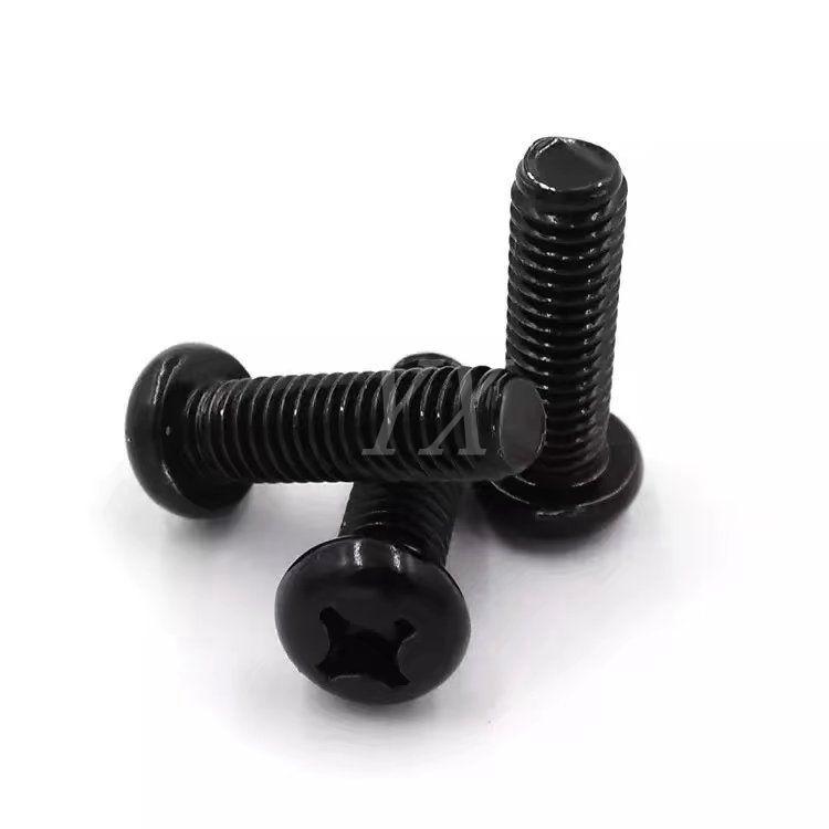 Customizable Black Round Head Phillips Screw for Machine Use