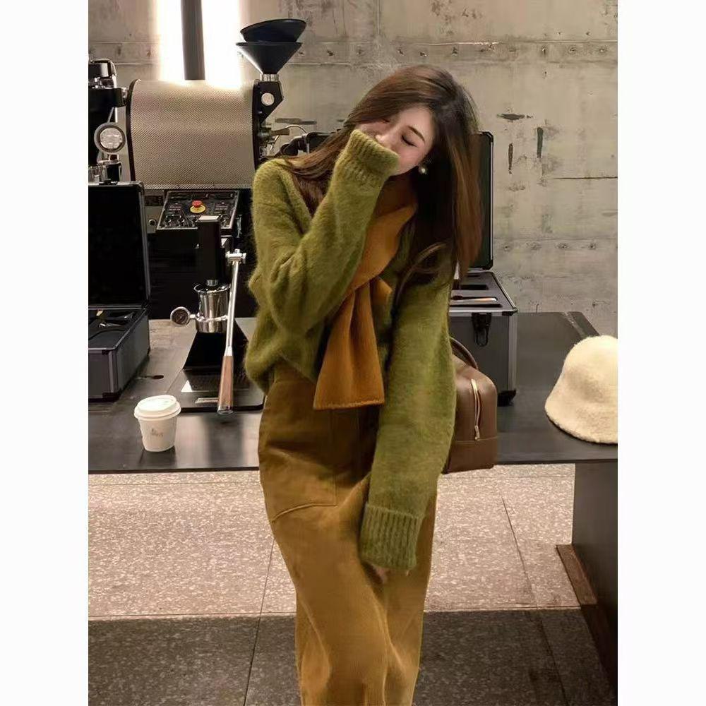 Pulover din tricot gros pentru femei cu guler înalt european și american - modă versatilă, confortabilă de toamnă/iarnă.