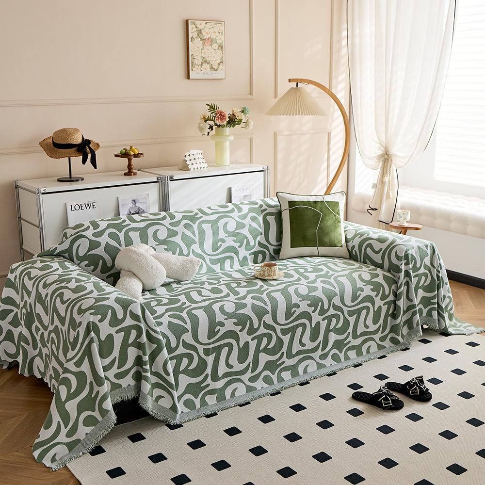 Nordic style sofa cover Chenier abstract letter sofa towel blanket all-inclusive sofa cover one-piece sofa cushion 90x180