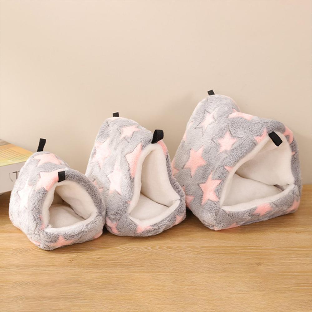 1 Stk. Niedlicher Druck Haustier Vogel Papageienkäfige Warme Plüsch Hängematte Hütte Zelt Bett Hängende Höhle zum Schlafen und Brüten Vogelzubehör