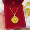 Gold Heritage Series: Four-Leaf Clover & Vajra Pendant Necklace for Women