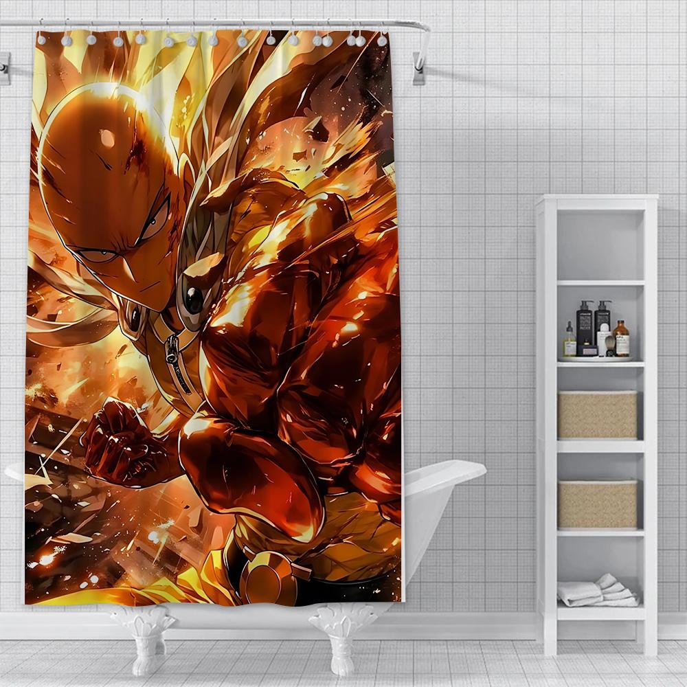 One Punch Man Shower Curtain Waterproof Polyester Fabric Paint Colorful Bath Curtains Home Bathroom Decor Curtain With Hook