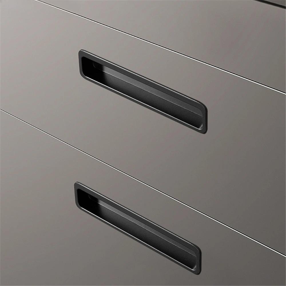 Modern Minimalist Embedded Grooved Sliding Door Handle Concealed Extended Cabinet Handle Wardrobe Closet Furniture Drawer Pulls