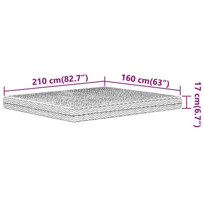 VidaXL Matelas en mousse blanc 160x210 cm dureté H2 H3,matelas de lit,matelas de lit de jour,matelas en mousse pour lit 4016635