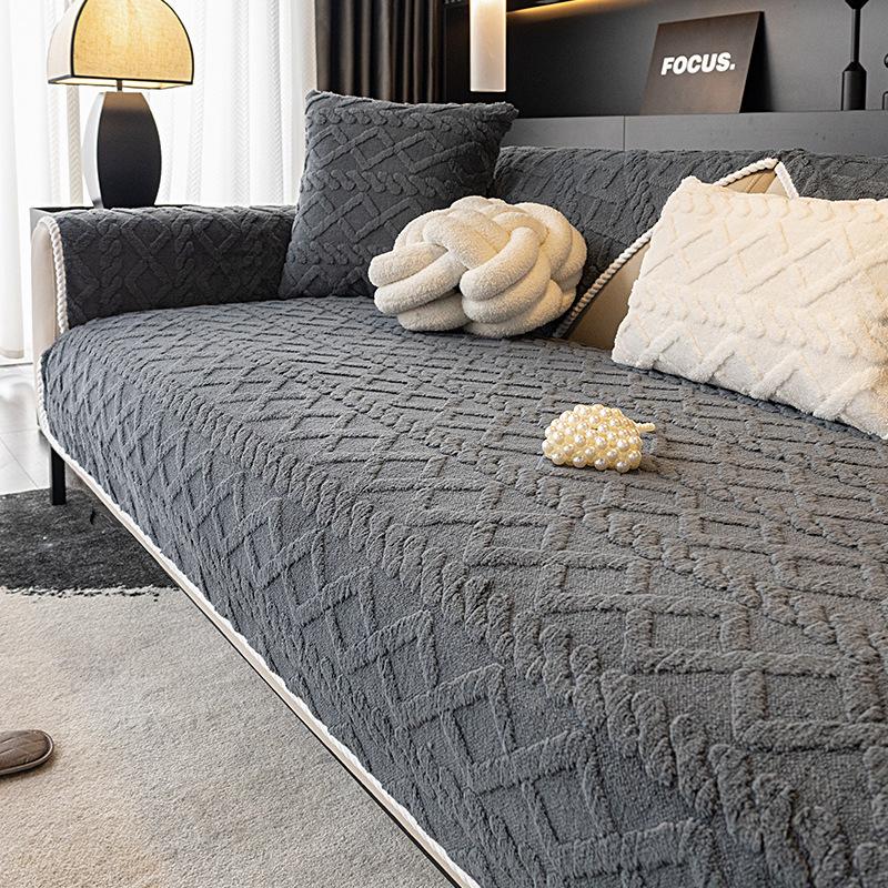 

Подушка для дивана Four Seasons Универсальная простая и легкая роскошная плюшевая кожаная подушка для дивана Нескользящая подушка Чехол для дивана Ткань 90*240cm