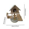 Small Animal Hideout Slide Training Play Toy with Hanging Swing & Seesaw Hut Stair Climbing