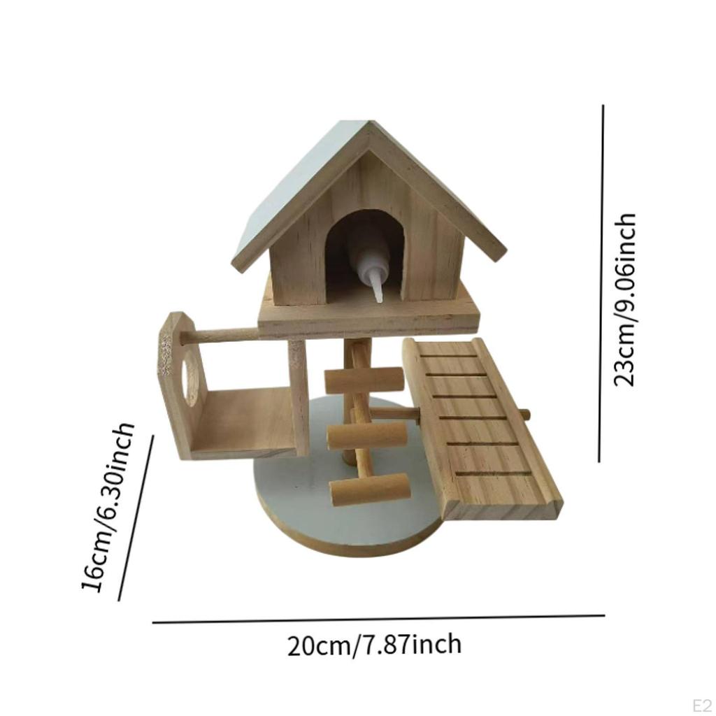 Small Animal Hideout Slide Training Play Toy with Hanging Swing & Seesaw Hut Stair Climbing