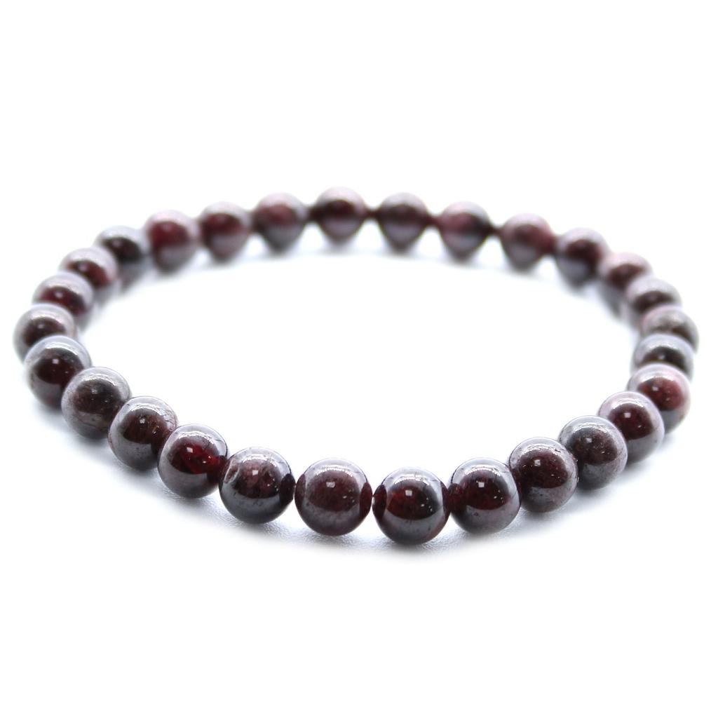 Blood Garnet Beaded Stretch Bracelet 8mm