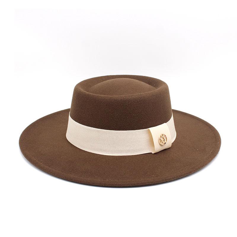 Hat Women'S Season Versatile Wool British Vintage French Celebrity Winter Felt Hat Hepburn Jazz Top Hat