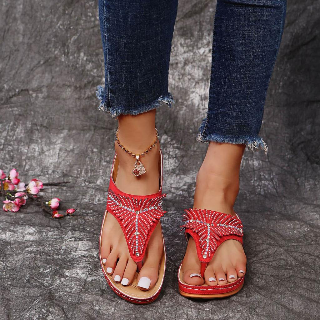 Women Flat Casual Beach Sandals Summer Ladies Flip Flops Wedge Heel Slippers Sandals Casual Flip Zapatos Mujer 2026 Tendencia