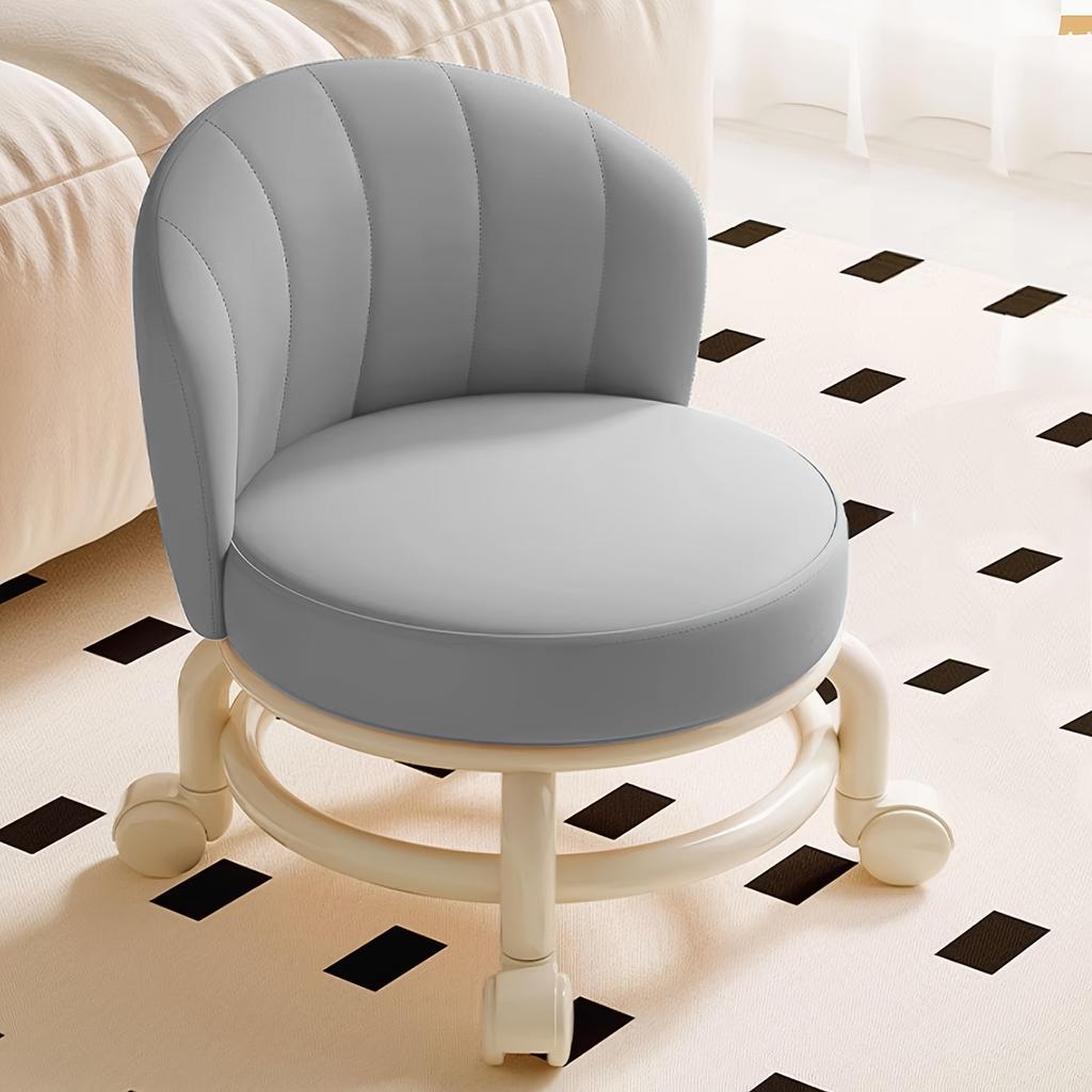 Sgabello Rotante con Ruote Girevoli a 360° - Sgabello per Cambiare le Scarpe con Design a Seduta Bassa, Altezza Confortevole, Struttura Resistente