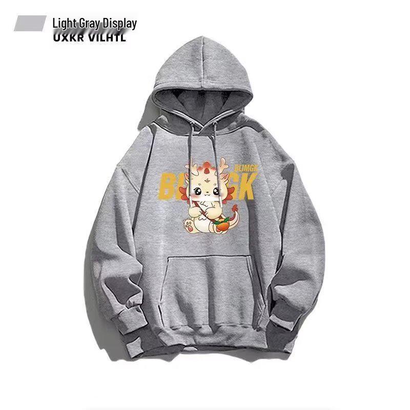 

Unisex American Fleece-Lined Hooded Sweatshirt: Trendy, Loose-Fit for Autumn/Winter. M