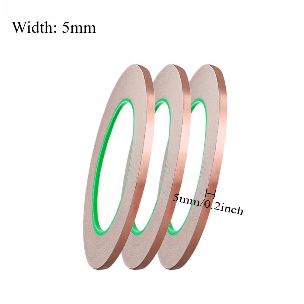 

3pcs 20m Doubel Side Conductive Copper Foil Tape Adhesive DIY Crafts Soldering Repair Tapes EMI Anti-static Adhesive Tape 20M&0.05mm